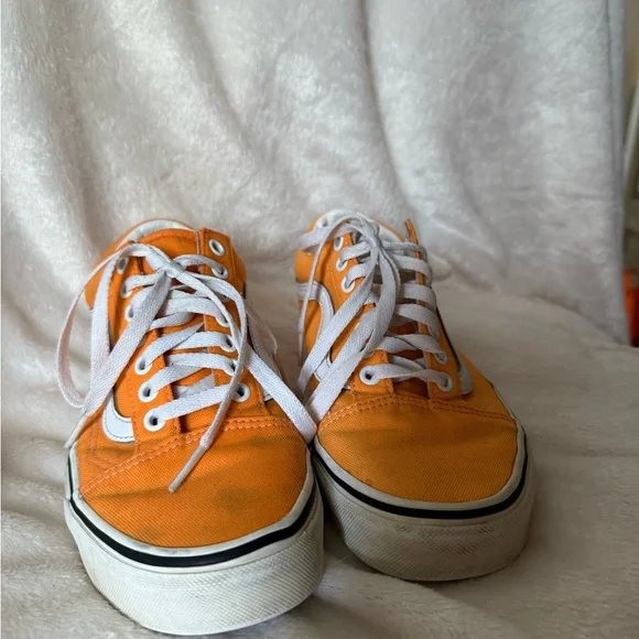 Vans Orange and White Unisex Sneakers - Picture 4 of 8
